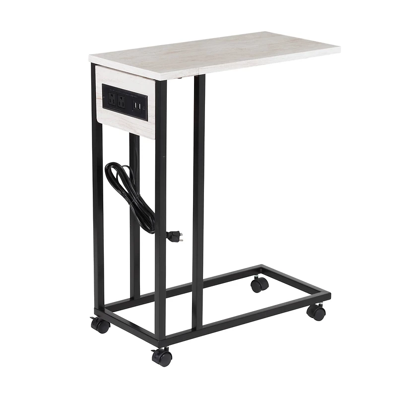 6 Pack: Honey Can Do Light Gray Side Table on Wheels