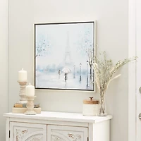 Blue Polystone Transitional Framed Wall Art, 24" x 24"