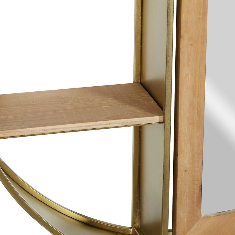 Gold Metal Contemporary Wall Shelf, 27" x 28" x 5"