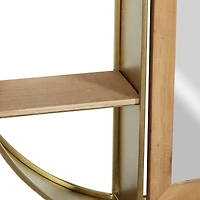 Gold Metal Contemporary Wall Shelf, 27" x 28" x 5"