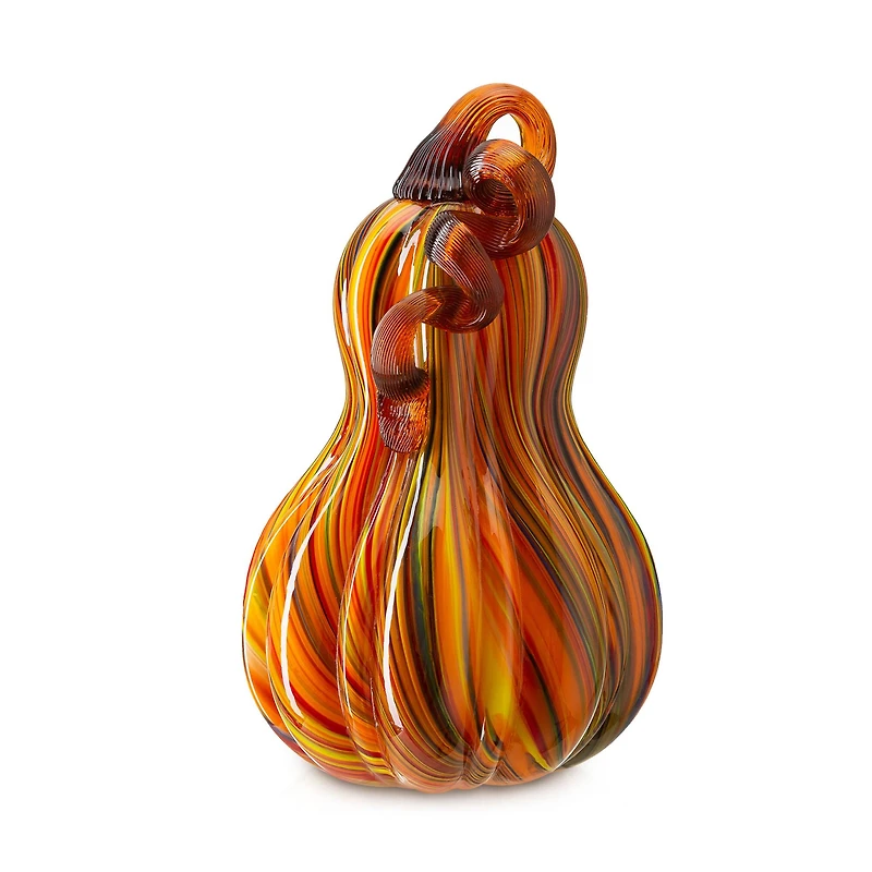 Glitzhome® 8.5" Multi Striped Glass Gourd