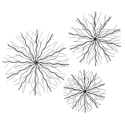 Black Metal Contemporary Abstract Wall Decor Set