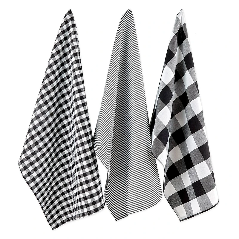DII® Black & White Dishtowel Set
