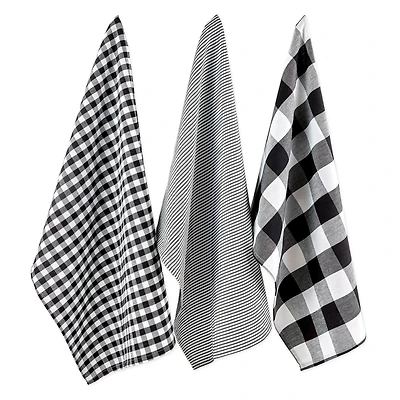 DII® Black & White Dishtowel Set