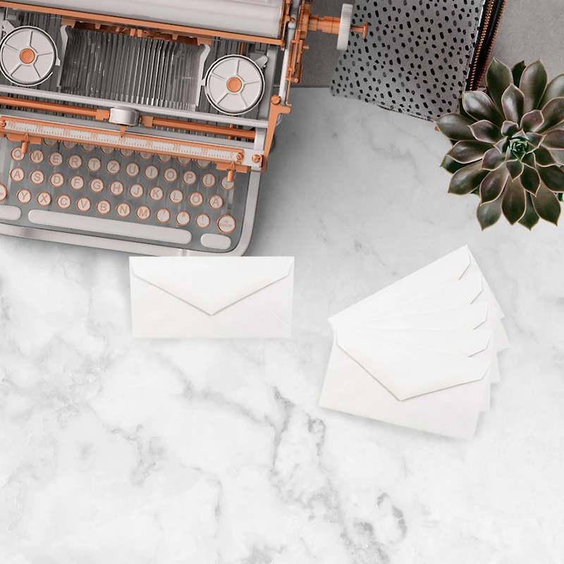 JAM Paper 3.875" x 7.5" Bright White Wove Monarch Strathmore Invitation Envelopes, 50ct.