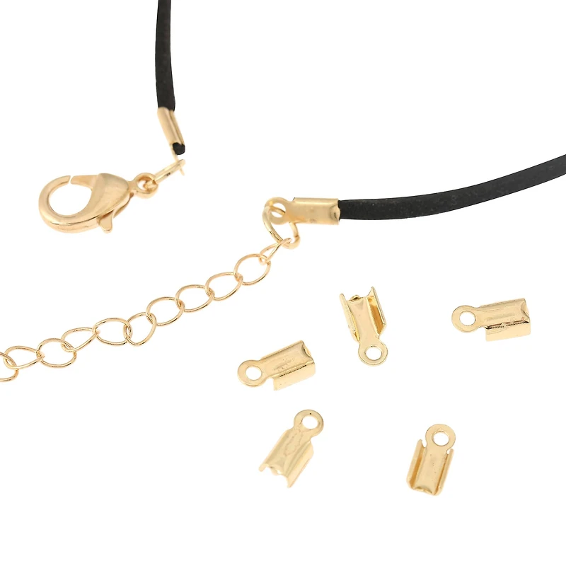 9.5mm Gold Folding End Crimps, 56ct. by Bead Landing™