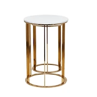 16" Gold Iron Contemporary Accent Table Set