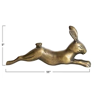 Hello Honey® 11" Antique Brass Decorative Embossed Aluminum Rabbit