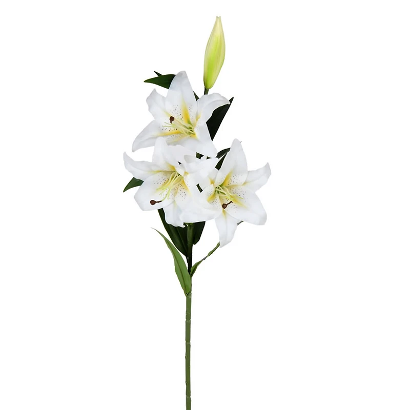 White & Yellow Real Touch Lily Spray, 2ct.