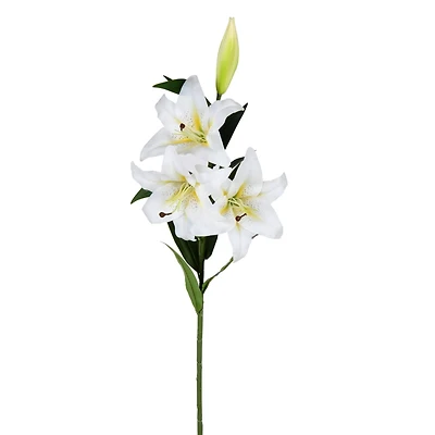 White & Yellow Real Touch Lily Spray, 2ct.