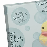 Turn Your Troubles Into Bubbles With Ducky Canvas Wall Art
