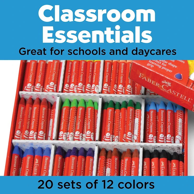 Faber-Castell® 240-Piece Jumbo Beeswax Crayons School Pack
