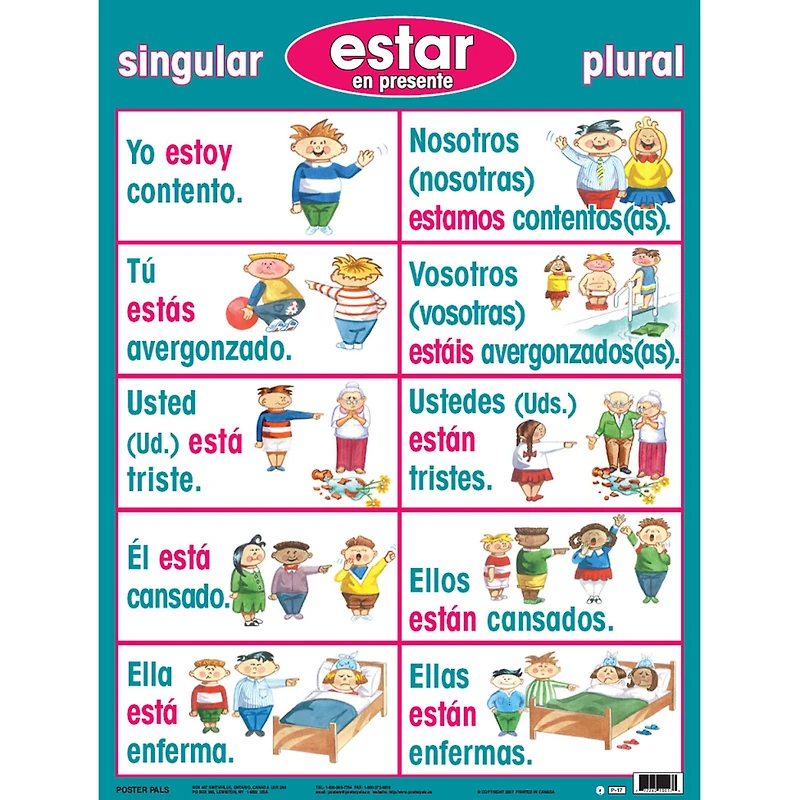 Poster Pals® Spanish Verb Posters, 7ct.