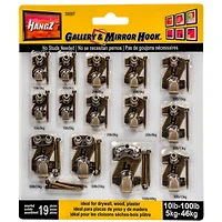 HangZ™ 10lb-100lb. Gallery Picture Hooks Value Pack