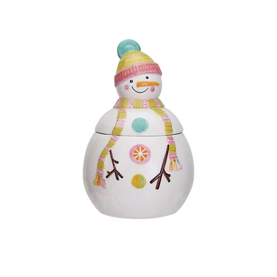 Hello Honey® 9" Multicolor Snowman Stoneware Cookie Jar