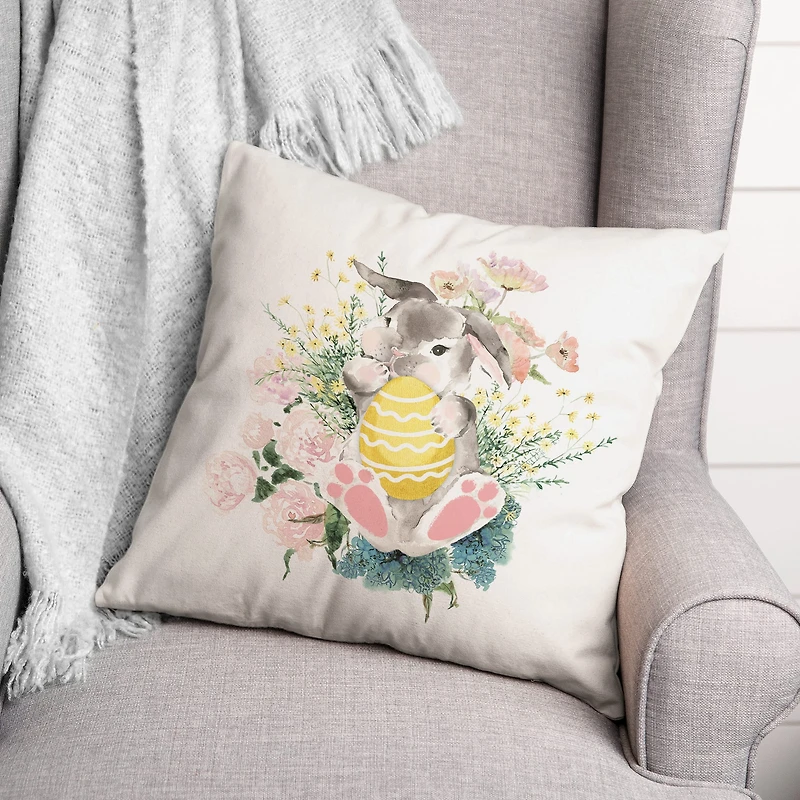 Rabbit Easter Egg 18" x 18" Indoor / Outdoor Pillow
