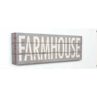 Stupell Industries Farmhouse Rustic Wood Textured Gray Word Design Canvas Wall Art