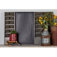 36" Gray Metal Industrial Memo Board Metal Wall Decor