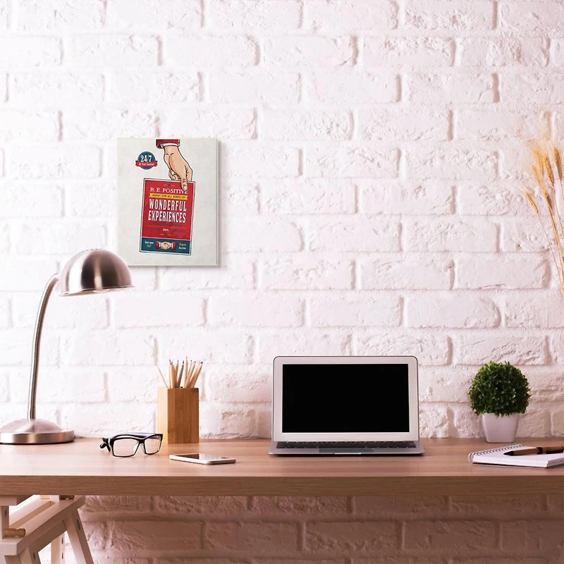 Stupell Industries Be Positive Comic Book Design with Frame Wall Accent