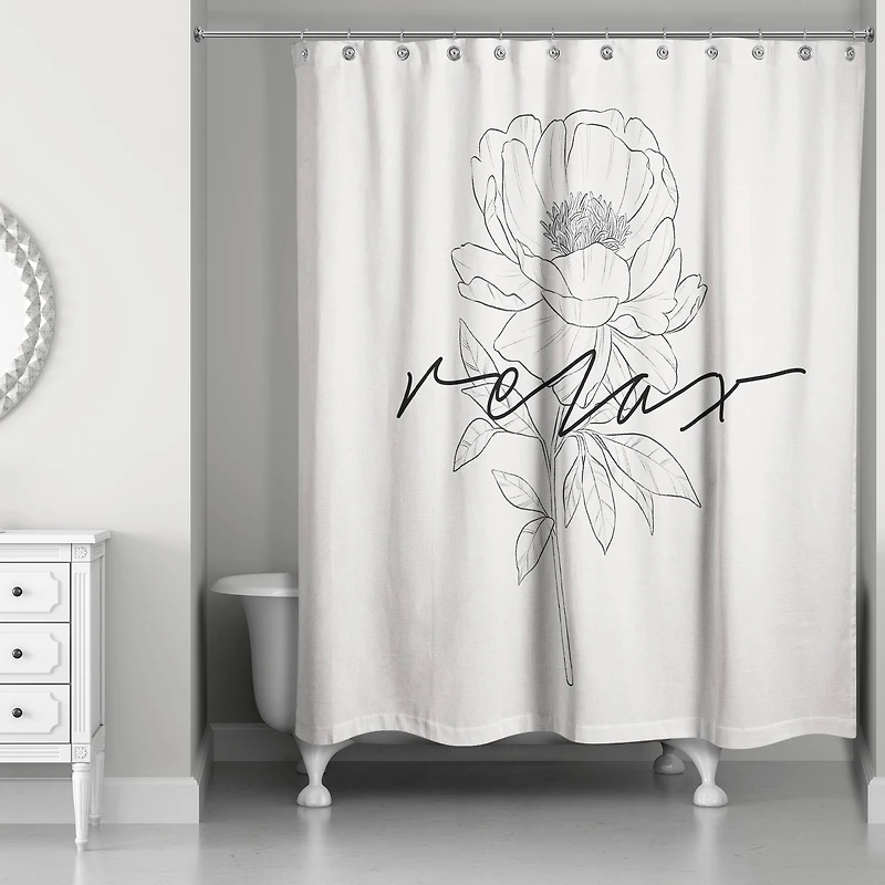 Relax Poppy 71" x 74" Shower Curtain