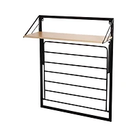 Honey Can Do Black & Maple Wall Mounted Drying Rack with Shelf