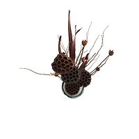 40" Brown Dried Lotus Flower Natural Foliage Bundle