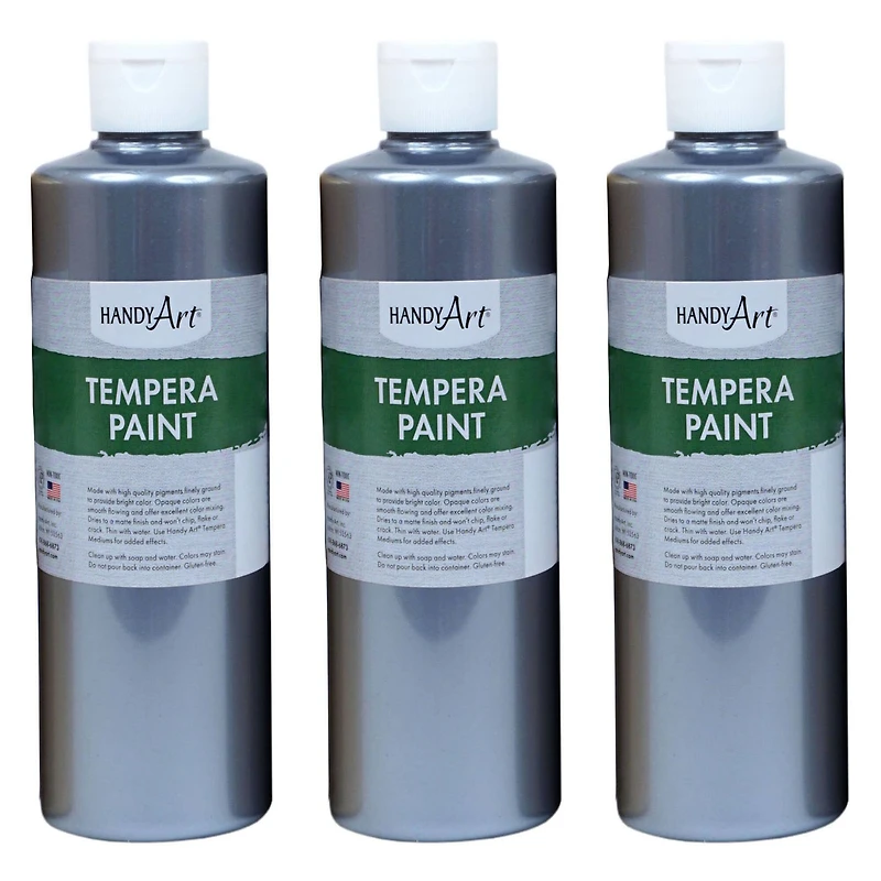 Handy Art® Silver Metallic Tempera Paint, 3ct.