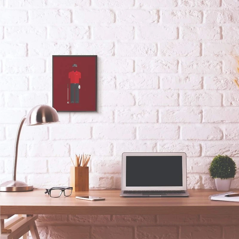 Stupell Industries Tiger Woods Fashion Design Wall Accent with Black Frame