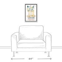 Slow Down Enjoy Life White Floating Framed Canvas Wall Art