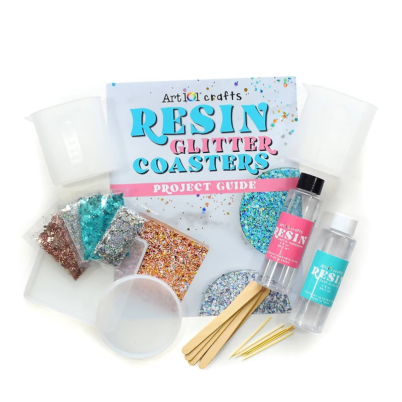 Art 101 Glitter Coaster Resin Kit