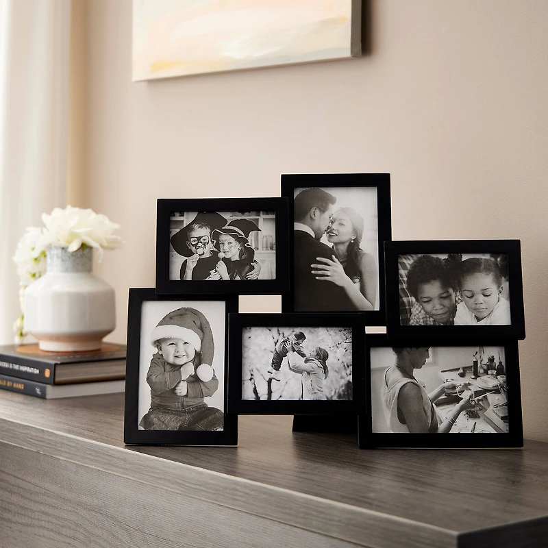 Expressions™ 6 Opening Black Collage Frame by Studio Décor®