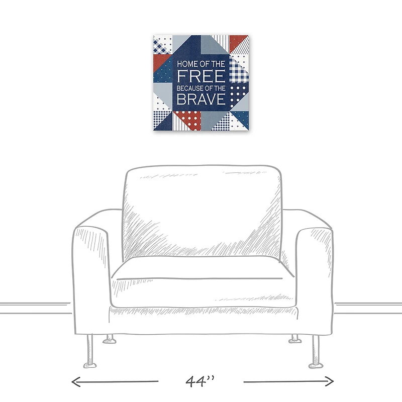Home of the Free Because of the Brave Canvas Wall Art