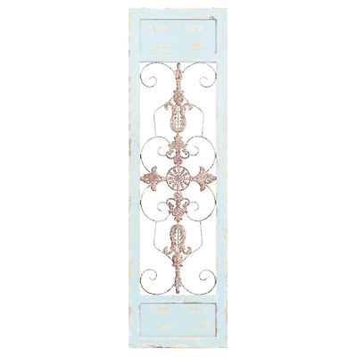 Turquoise & Gold Farmhouse Ornamental Wood Wall Décor