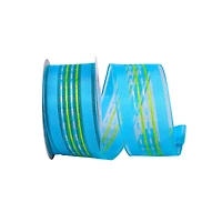 JAM Paper 1.5" x 50yd. Sheer Wired Ticking Stripe Value Ribbon