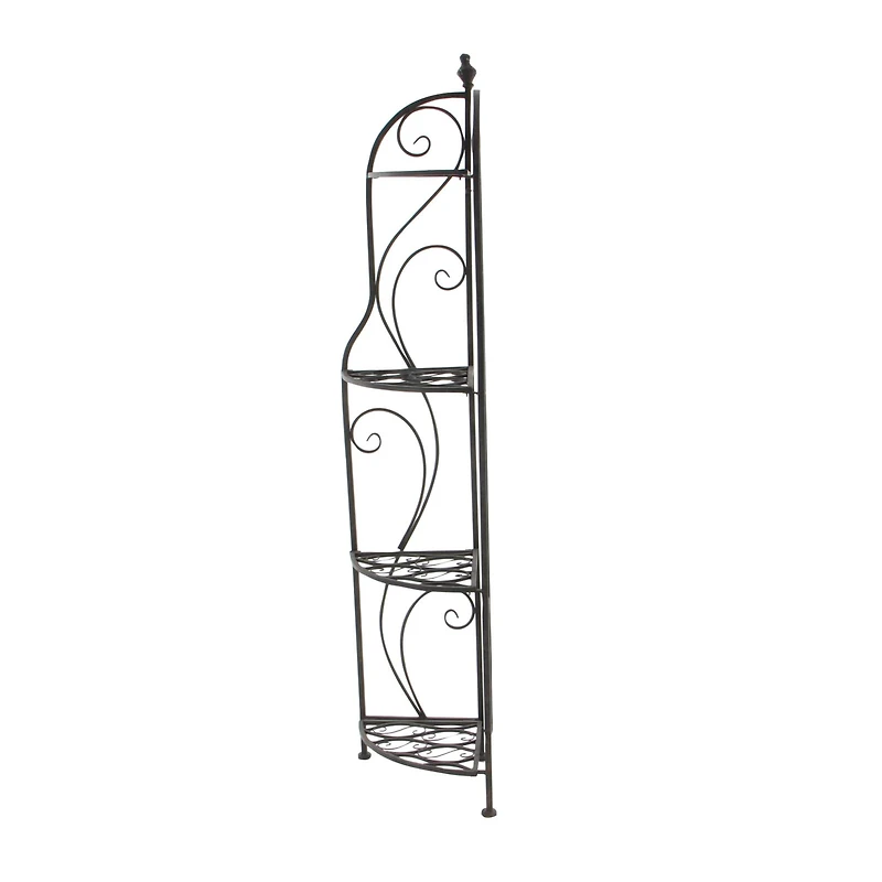 60" Black Iron Traditional Baker's Rack