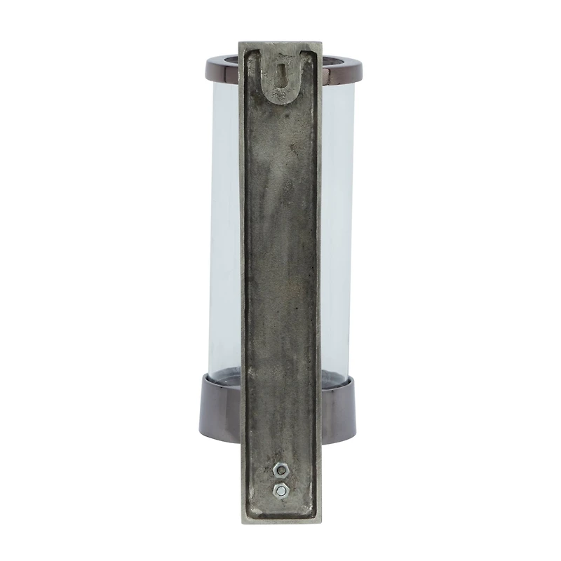 Grey Aluminum Contemporary Wall Sconce, 16" x 5" x 7"