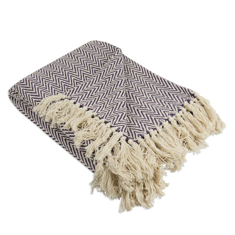 DII® Eggplant Handloom Chevron Throw