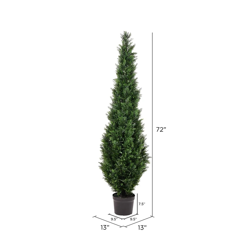 6ft. Pre-Lit Potted Cedar Tree