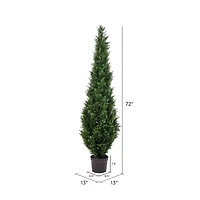6ft. Pre-Lit Potted Cedar Tree