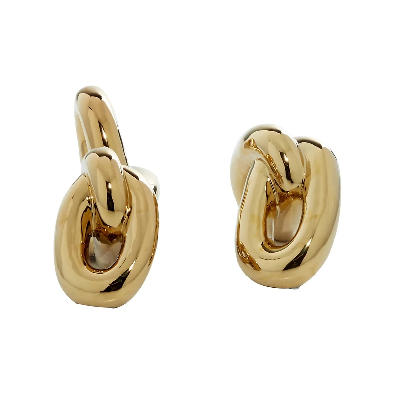 CosmoLiving by Cosmopolitan Gold Porcelain Glam Chain Sculpture Set