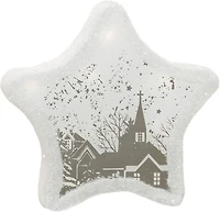 8" White LED Sparkle Star Winter Scene Christmas Tabletop Décor