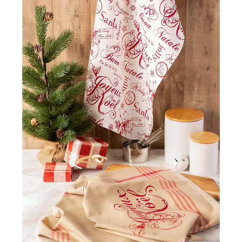 DII® Assorted Joyeux Noel Dishtowel Set