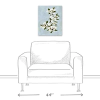 Magnolias On Blue 16" x 20" Canvas Wall Art