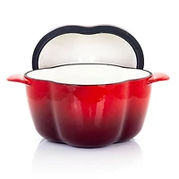 MegaChef 3qt. Red Pepper Shaped Enameled Cast Iron Casserole