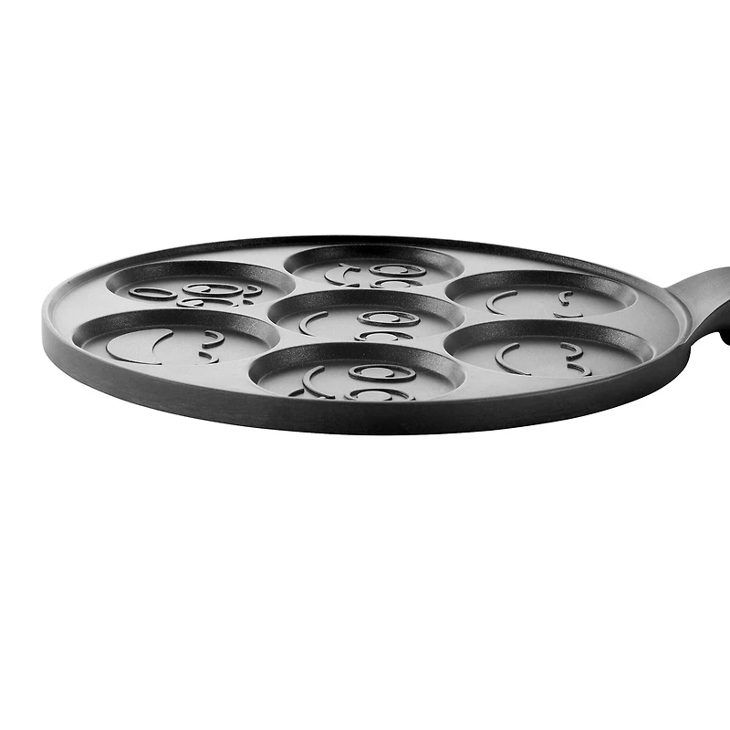 MegaChef 10.5" Happy Face Emoji Aluminum Nonstick Pancake Maker Pan with Cool Touch Handle