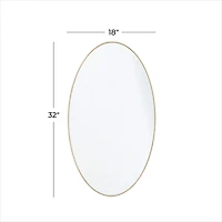 Gold Contemporary Wall Mirror, 18" x 1" x 32"