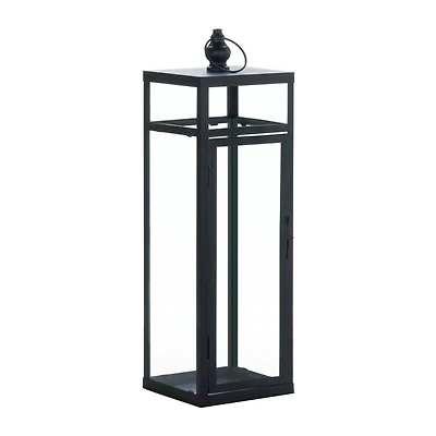22.5" Black Dramatic Geometry Lantern