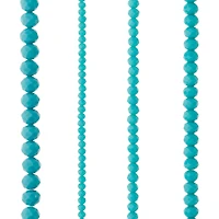 Aqua Faceted Glass Rondelle Bead Strings by Bead Landing™