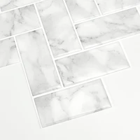 InHome Herringbone Carrara Peel & Stick Backsplash Tiles
