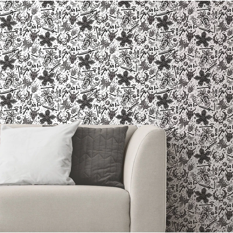 RoomMates Stranger Things Hellfire Club Black Peel & Stick Wallpaper